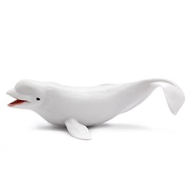 Solid Sea Animals Educational Toys,Simulation Ocean Shark Sea Creature Toy for Toddlers Kids (Middle Beluga)