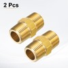 sourcing map 2pcs Brass Pipe Fitting 3/8" NPT x 3/8"