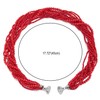 Red Statement Necklace Multi-layer Beads Crystal Braided Chain Choker Collar