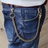 H.N.Z hzwc-007-012oya Men's Wallet Chain Brass Wallet Chain Keychain Gold,