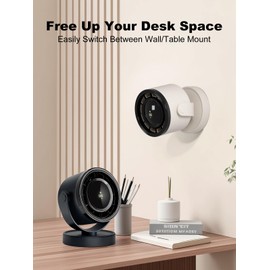 R ROMANJOY 4 Speeds Cordless Small Desk Fan for Office, Portable Fan for Outdoor Camping, Back Detachable, Digital Display Bedside Table Fan, 320° Tilt Rechargeable Fan for Travel, (Black)