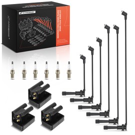 A-Premium 3 Ignition Coils with 6 Spark Plug Wires and 6 Iridium Spark Plugs Compatible with Dodge Stealth 1991-1996 & Mitsubishi 3000GT 1991-1999, Diamante 1992-1995, 3.0L