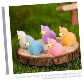 Mipcase 4sets Lovely Alpaca Model Resin Ornaments for Micro Landscaping Decor Adorable Miniatures for DIY Terrarium Garden Decorations 20pcs*4