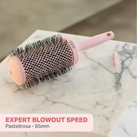 Olivia Garden Expert Blowout Speed – Pastellrosa - 65 - Keramik-Rundbürste mit extra langem Barrel für 25% schnellere Blowouts
