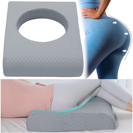 HOMBYS BBL Pillow After Surgery for Sleeping,High Density Foam Butt Pillow,Brazilian Butt Lift Pillow Post Surgery Recovery for Sleeping,BBL Chair with Hole (Grey)