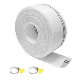 Woven Hose, Hose 1 1/4 Inch, 10 m Flat Hose with Stainless Steel Pipe Clamps, for Submersible or Sewage Pumps (32 mm Inner Diameter)