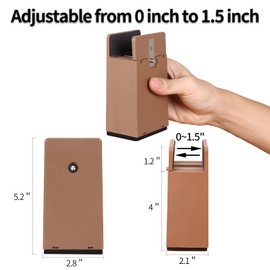 ZDDLOINP Bed Risers with Adjustable Screw Clamp, Fits Foot Thickness of Bed from 0 to 1.5 Inch, Elevation in Heights 4 Inch Heavy Duty Risers for Sofa Desk Table Cabinet Supports (4Pack, Brown)