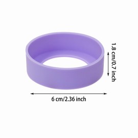 ONLYKXY 3pcs 6cm Silicon Protective Cup Mat Sleeve Heat-Resistant Bottle Holder Rubber Coaster Tumblers Protector Base Pad Non-Slip Bottom Cover Ring Accessories for Thermos Cup (Light Purple)