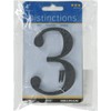 Distinctions 843143 Black Flush-Mount 4-Inch House Number 3