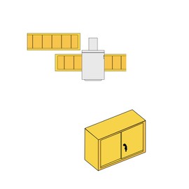 sourcing map Drawers Desk Wardrobe Push Piston Lock 3/4 Inch Cylinder Diameter 1-1/2 Inch Cylinder Length Zinc Alloy Chrome Surface Equal Key