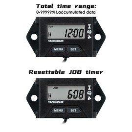 NInE-ROnG Jayron Digital Operating Hour Counter Speedometer Maintenance Reminder RPM Reminder Use for Generator Motorcycle Lawn Mower Motorcycles ATV Motorcycles Marine Engines Tractors