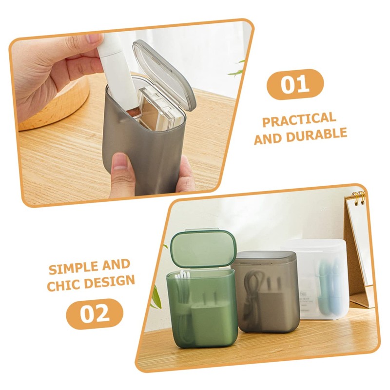 KOMBIUDA 3Pcs Small Plastic Storage Boxes with Lid Organizer for