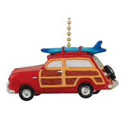 Clementine Retro Woody Red Surf Wagon Beach Surfing Ceiling Fan Pull