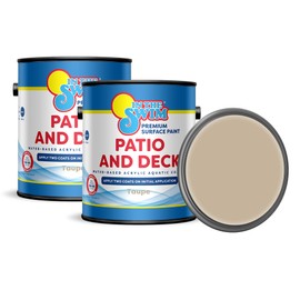 In The Swim Patio and Deck Paint - Taupe -Water Based Acrylic Coating - For Sprayed, Patterned, or Bare Concrete Surfaces -1 Gallon - 2-Pack