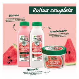 Kit Garnier Fructis Hair Food Sandía Revitalizante, Para Cabello Normal, Ingredientes Naturales, Fórmula Vegana Sin Siliconas, Shampoo 300 ml, Acondic