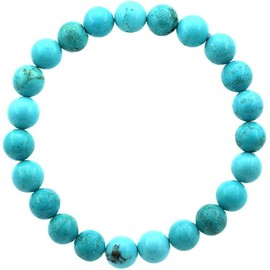 Gemstone Bracelet for Unisex - Stretch Beaded Bracelet - Healing Stone Jewelry - Lucky Charm Bracelet - Yoga Meditation Bracelet - precious stone bracelet Gift - 8mm (Green Turquoise)