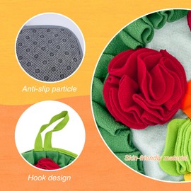 LuckyOpt Slip-Free Dog Snuffle Mat, Dog Feeding Mat Slow Feeder with Hanging Ropeand Relieve Stress, Snuffle Mat for Dogs Rabbits Hamsters to Improve Digestion (Three Flowers)