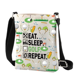 ENSIANTH Golf Crossbody Bag Golfer Gift Eat Sleep Golf Repeat Golf Player Gift Golf Lover Gift for Women Golfers Crossbody Purse (24822 Golf C)