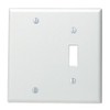 5 Pack Leviton 88006 2-Gang 1-Toggle 1-Blank Device Combination Wallplate