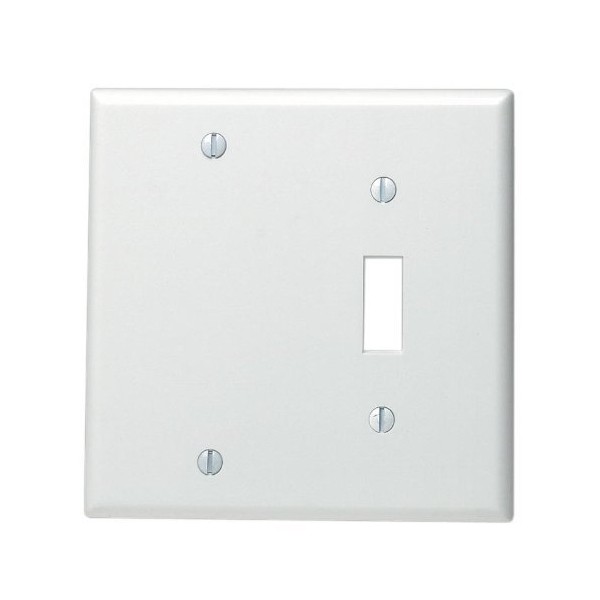 5 Pack Leviton 88006 2-Gang 1-Toggle 1-Blank Device Combination Wallplate