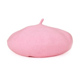 Kinder Barett Mütze Wolle Baskenmütze klassische Künstlermütze im französischen Stil- Rosa