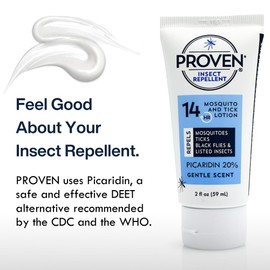 Proven Insect Repellent Lotion, Keep Mosquitoes, Ticks and Flies Off, DEET Alternative Repellent, Up to 14-Hour Protection, Great for Camping or Hiking, 2 Ounce, Gentle Scent Lotion, 2 Pack