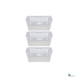 Karrma Ltd 6 X Plastic Handy Basket Storage Basket - Available in two colors : Silver and Clear - Fashionable Touch - Perfect Match for any Decoration (37cm, White)
