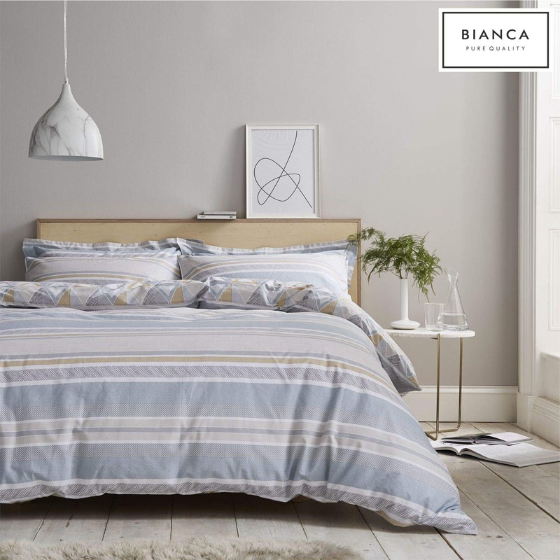 Bianca Astrid Cotton Print Oxford Pillowcase Ochre