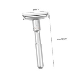 FRCOLOR Shaped Manual Safety Razor for Men Zinc Alloy Vintage Beard Shaver Gentle Sensitive Skin Precision Shaving for Daily and Travel Use