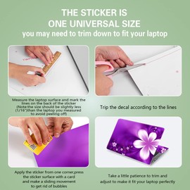 Purple Flowers 11.6 13 13.3 14 15 15.6 inches Netbook Laptop Skin Sticker Reusable Protector Cover for Laptop Notebook FY-NEK-13