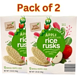 Little Apple Rice Rusks Stage 2 – Gentle Teething Wafers – Gluten-Free – 1.76 oz (2pk)