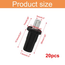 Bonsicoky 20 PCS Cabinet Door Maintenance Pin Dampers, Cabinet Door Plunger Pins Buffer Replacement Spring Pins for Window Shutters, Black