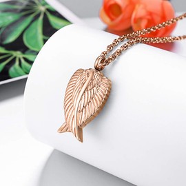 Angel Wing Cremation Necklace for Ashes Stainless Steel Urn Pendant Ashes Holder Memorial Jewelry