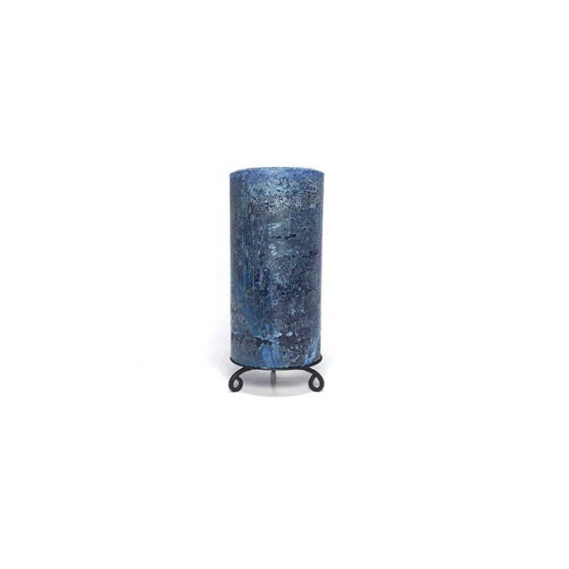 Classic Blue Unscented Rustic Textured Pillar Candle - Choose Size