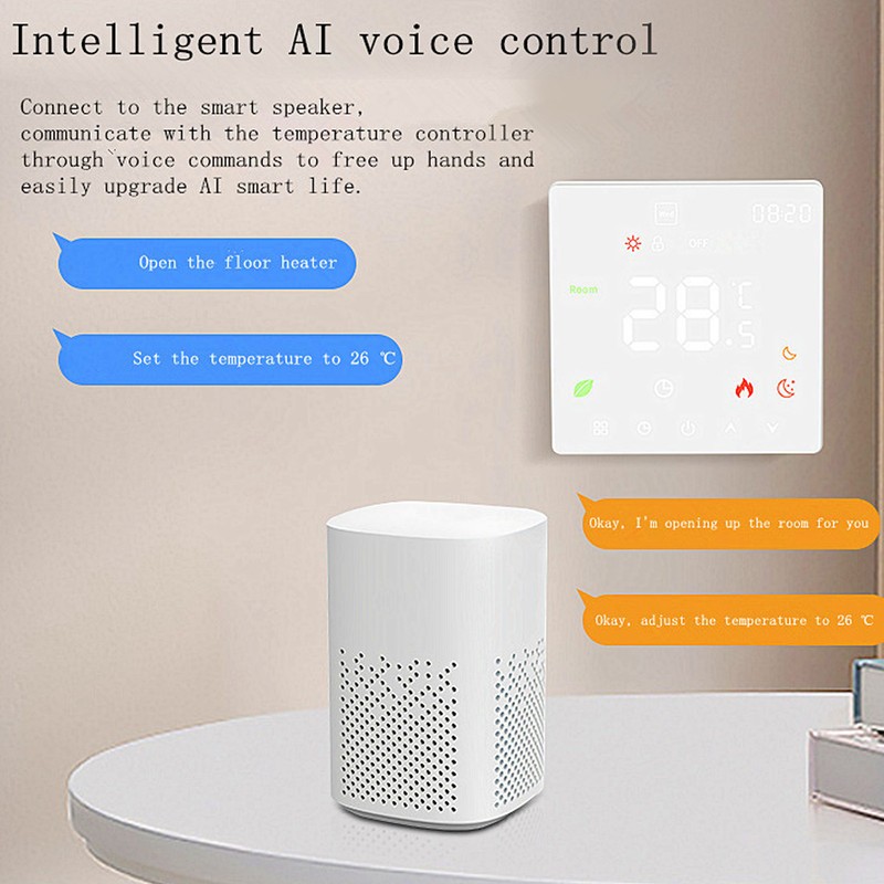 Smart Thermostat Touch Screen Programmable Floor Heating Thermostat for Gas