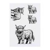 4 x 'Highland Cow With Flower Garland' Temporary Tattoos -