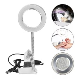 CamRom Lámpara De Mesa Con Lupa De Luz Led Usb Y Clip Para Trabajo