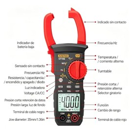 Kit Multímetro 4 in 1 con Pinza, Detector Voltaje y Probador Tomacorriente