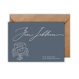 Jubiläum Karte mit Umschlag - Geschenkkarte Jahrestag Hochzeit Handschrift Firmengründung Dienst Karrierre Partnerschaft Zusammenarbeit Glückwunsch Geschäftsjubiläum Feier (DIN A6)