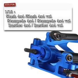 hosupRC Upgrades for 1/10 Rustler/Stampede/Slash 4WD,Drive Shaft CVD&RC Shock&Turnbuckles Camber Links&A Arm&Caster Block,Steering Blocks,Rear Stub Axle Carriers&Steering Bellcranks&Hex Hub,Blue