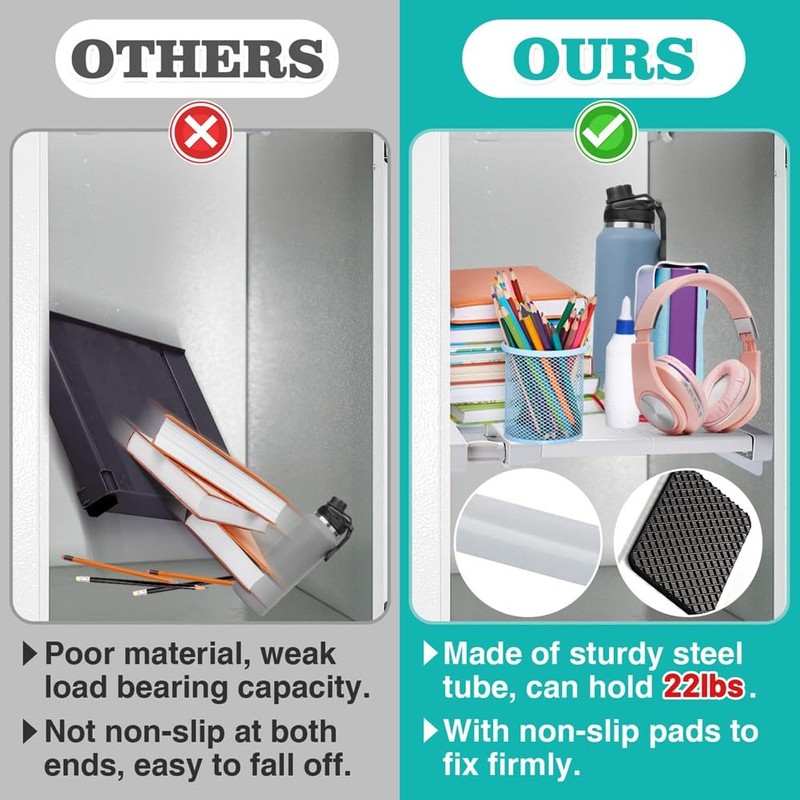 Synpinya 2 Pcs School Locker Shelf Organizer - Adjustable Locker
