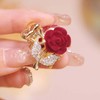 DUJUAN Rose Rhinestone Small Hair Clips - Elegant Rose Flower