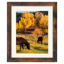 AEVETE Picture Frame 8x10 Dark Brown Photo Frames Rustic for Wall and Desk Decor