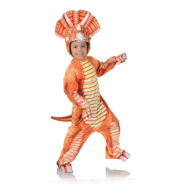 UNDERWRAPS unisex child Children's T-rex Dinosaur Printed Jumpsuit Costume, Yellow, X-Large US