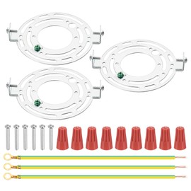 PATIKIL 125mm (4.92") Universal Light Fixture Mounting Bracket Kit, 3 Set Round Ceiling Light Plate with Screws for Wall, Ceiling, Pendant, Chandelier