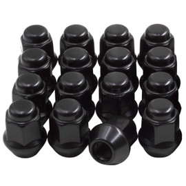 Juego de 16 Piezas de Accesorios de Rueda ATV UTV Bulge Acorn Tuerca 17 mm Hexagonal 1.10" (27.94 mm) de Largo, Negro, M10x1.25