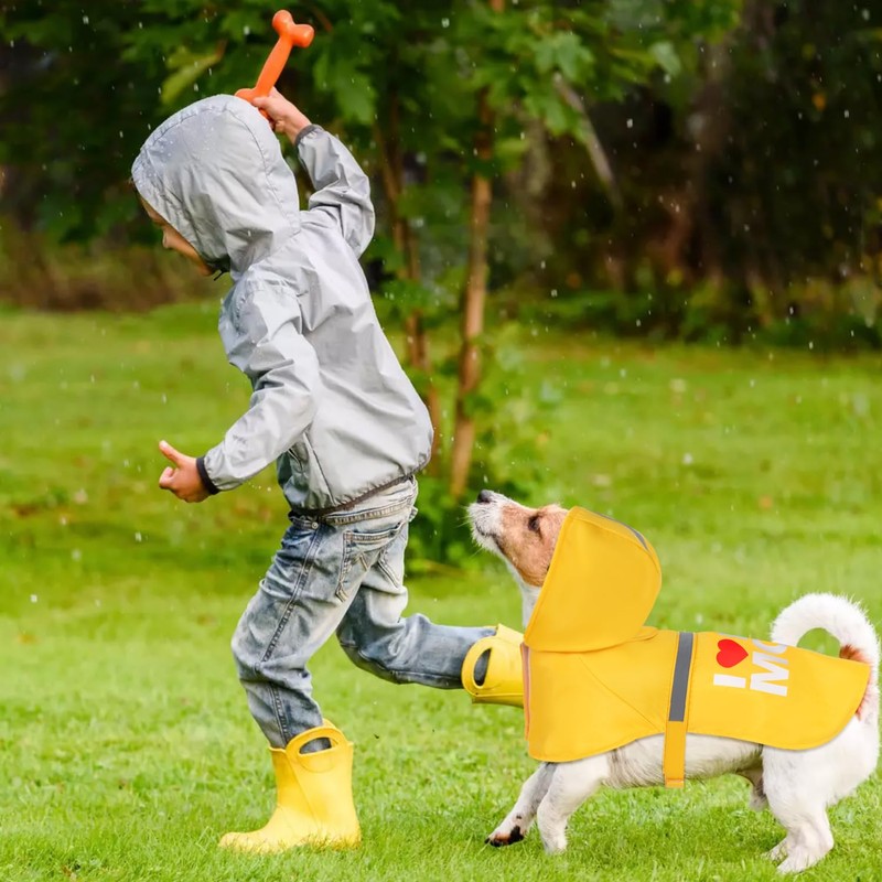 GreenJoy Dog Raincoat with Cute Print - Waterproof Dog Rain