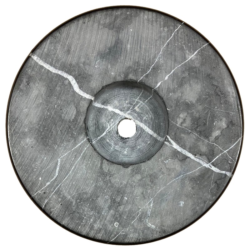Lamp/Sculpture Base-Marble-6"-Round: Black or White (1 Pc.) (6" Marble-Round-Black-w/Cord Hole)