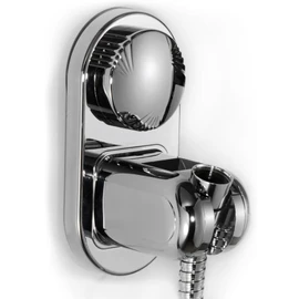 Suction Cup Shower Head Holder, Adjustable Relocatable 5 Angles Handheld Shower Head Bracket, No Drill Wider Input Large Shower Head Supports, Wall Mounted with Vacuum Power (Polished Chrome)