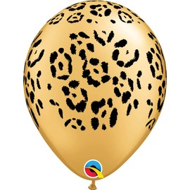 Qualatex 37042 Leopard Spots Gold 11"/ 11-inch Round Latex Party Balloons (Pack of 25)